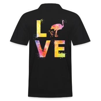 Oiseau d’autruche Amour d’oiseau d’autruche - Polo Homme - noir - Dos - Kai (181cm)