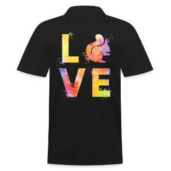 Squirrels love - Men's Polo Shirt - black - Back - Kai (181cm)
