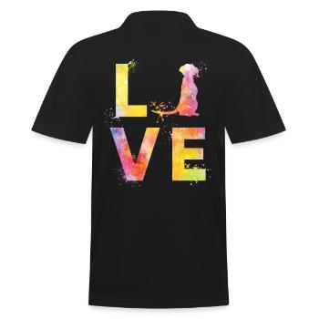 Erdmännchen liebe - Männer Poloshirt - Schwarz - Hinten - Kai (181cm)