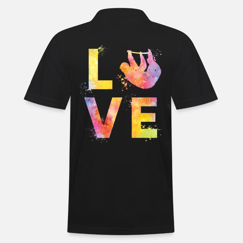 Faultier liebe - Männer Poloshirt - Schwarz