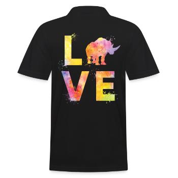 Nashorn liebe - Männer Poloshirt - Schwarz - Hinten - Kai (181cm)
