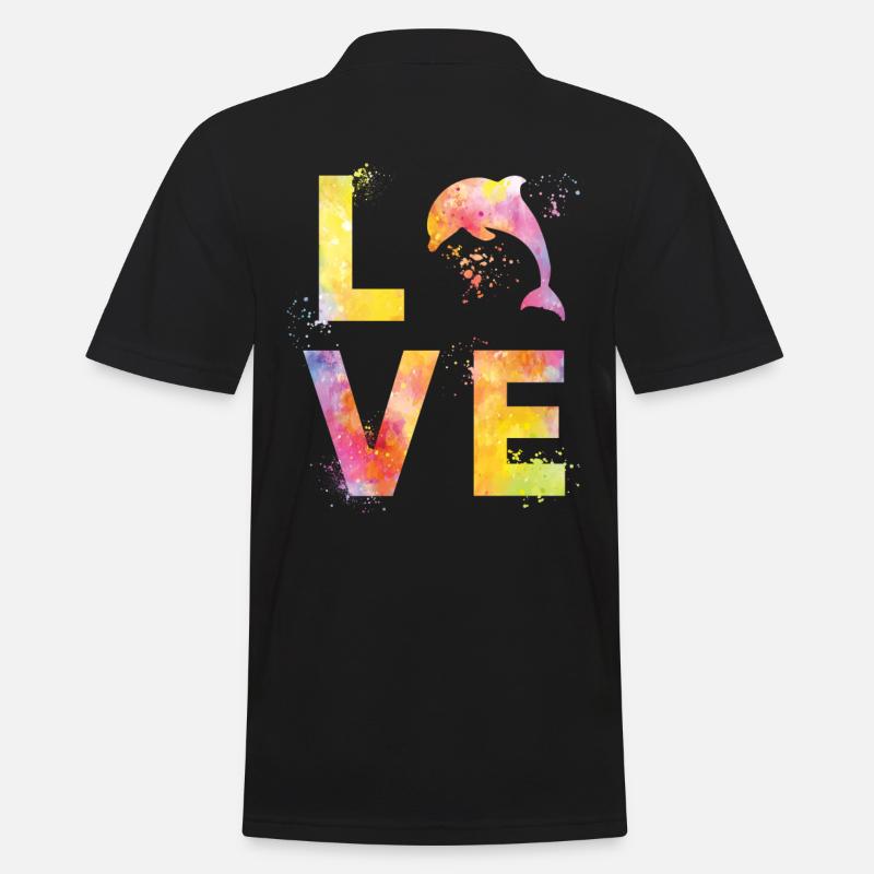 Delphin liebe - Männer Poloshirt - Schwarz
