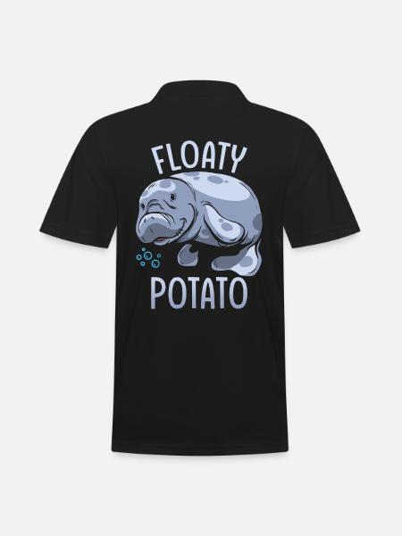 Manatee Floaty Potato Gift - Men's Polo Shirt - black