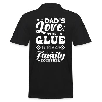 L’amour de papa est la colle qui colle notre famille. - Polo Homme - noir - Dos - Kai (181cm)