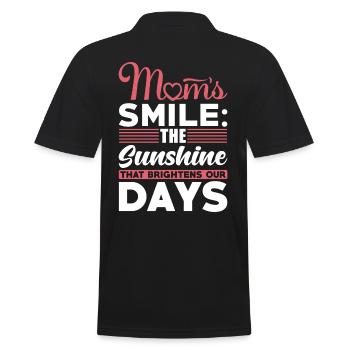 Maman Sourire Mère Amour Inspiration Cadeau - Polo Homme - noir - Dos - Kai (181cm)