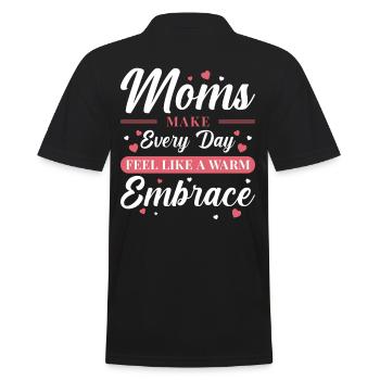 Mama Umarmen Mutter Liebe Inspiration Geschenk - Männer Poloshirt - Schwarz - Hinten - Kai (181cm)
