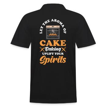 Kuchen Backen Bäcker Bäckerei - Männer Poloshirt - Schwarz - Hinten - Kai (181cm)