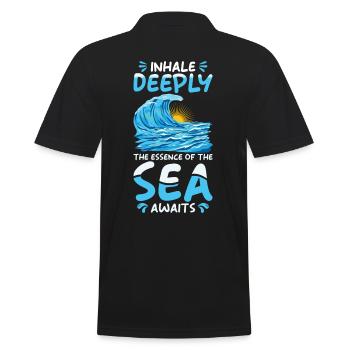 Ocean Sea Beach Holiday Souvenir Sea Breeze - Men's Polo Shirt - black - Back - Kai (181cm)