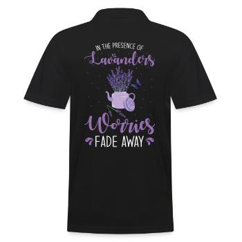 Lavender Lavender Flower Essential Oil Lavender Scent - Men's Polo Shirt - black - Back - Kai (181cm)