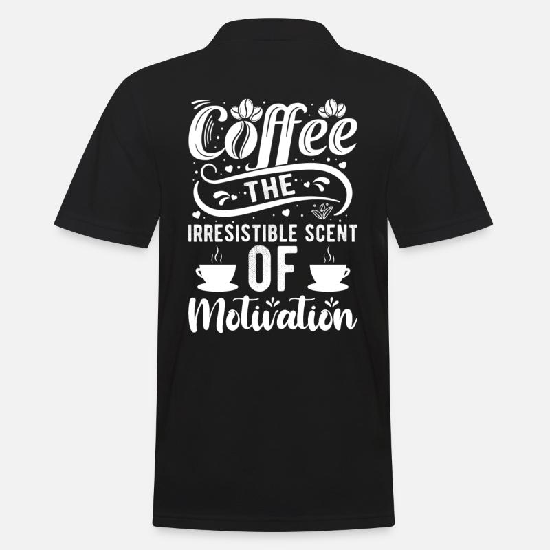 Kaffee Koffein Morgens Motivation - Männer Poloshirt - Schwarz