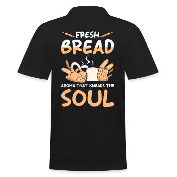 Brot Bäcker Backen - Männer Poloshirt - Schwarz - Hinten - Kai (181cm)