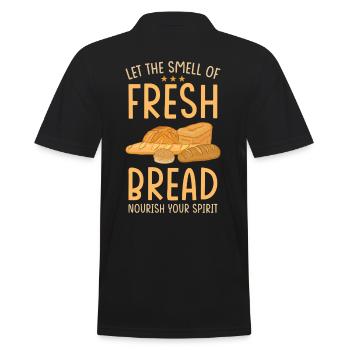 Brot Bäcker Backen - Männer Poloshirt - Schwarz - Hinten - Kai (181cm)