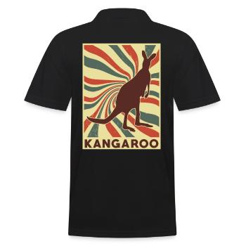 Kangaroo Retro Vintage - Men's Polo Shirt - black - Back - Kai (181cm)