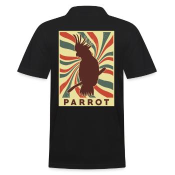 Perroquet Rétro Vintage - Polo Homme - noir - Dos - Kai (181cm)