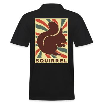 Squirrel Retro Vintage - Men's Polo Shirt - black - Back - Kai (181cm)
