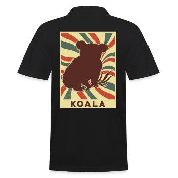 Koala Retro Vintage - Männer Poloshirt - Schwarz - Hinten - Kai (181cm)