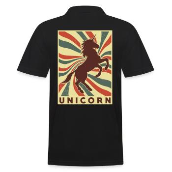 Licorne Rétro Vintage - Polo Homme - noir - Dos - Kai (181cm)