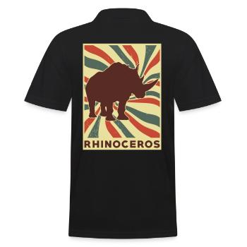 Rhinocéros Rétro Vintage - Polo Homme - noir - Dos - Kai (181cm)