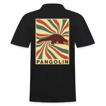Pangolin Retro Vintage - Men's Polo Shirt - black - Back - Kai (181cm)