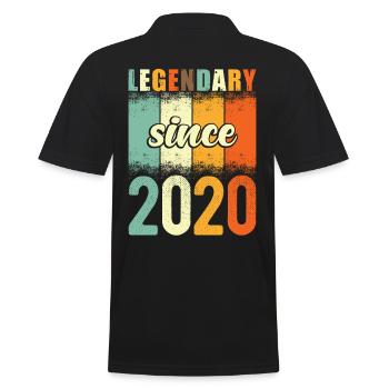 Legendary since 2020 Retro Vintage Birthday - Men's Polo Shirt - black - Back - Kai (181cm)