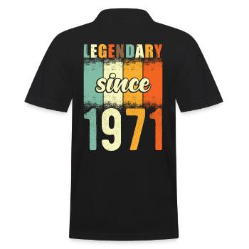 Légendaire depuis 1971 Retro Vintage Anniversaire - Polo Homme - noir - Dos - Kai (181cm)
