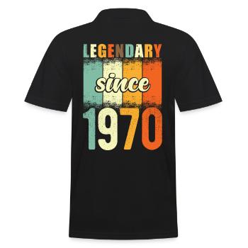Légendaire depuis 1970 Retro Vintage Anniversaire - Polo Homme - noir - Dos - Kai (181cm)