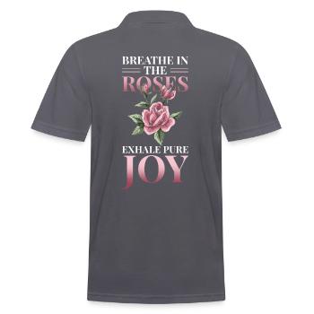 Rosenblüten Rosen Rosengarten Aroma Rosenduft - Männer Poloshirt - Anthrazit - Hinten - Nico (186cm)