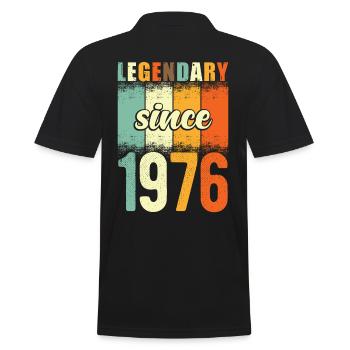 Légendaire depuis 1976 Retro Vintage Anniversaire - Polo Homme - noir - Dos - Kai (181cm)