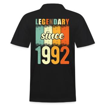 Légendaire depuis 1992 Retro Vintage Anniversaire - Polo Homme - noir - Dos - Kai (181cm)
