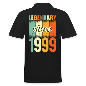 Legendary since 1999 Retro Vintage Birthday - Men's Polo Shirt - black - Back - Kai (181cm)
