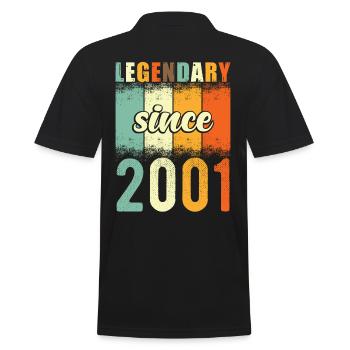 Légendaire depuis 2001 Retro Vintage Anniversaire - Polo Homme - noir - Dos - Kai (181cm)