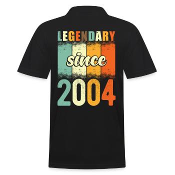 Légendaire depuis 2004 Retro Vintage Anniversaire - Polo Homme - noir - Dos - Kai (181cm)