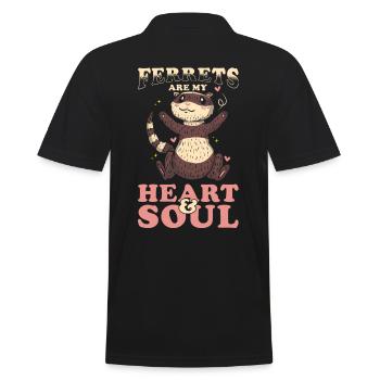 Frettchen Geschenk für Frettchen Besitzer - Männer Poloshirt - Schwarz - Hinten - Kai (181cm)