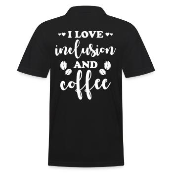 I love inclusion and coffee - Men's Polo Shirt - black - Back - Kai (181cm)