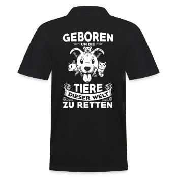 Tierretter Tierrettung Tierschutz Tierschützer - Männer Poloshirt - Schwarz - Hinten - Kai (181cm)