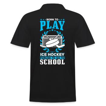 Zum Ice Hockey Spielen Geboren - Männer Poloshirt - Schwarz - Hinten - Kai (181cm)