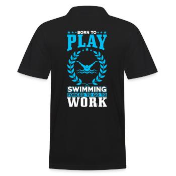 Zum Schwimmen Spielen Geboren - Männer Poloshirt - Schwarz - Hinten - Kai (181cm)
