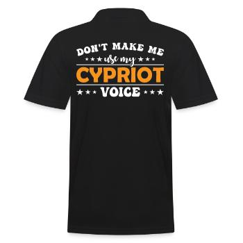Ne me forcez pas à donner ma voix chypriote - Polo Homme - noir - Dos - Kai (181cm)