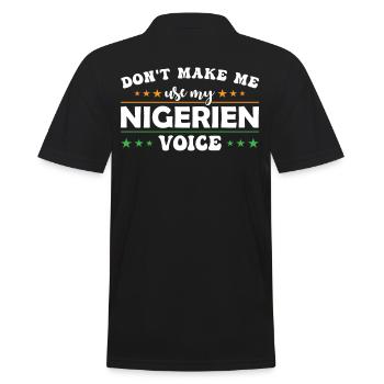 Don't let me use my Nigerien voice - Men's Polo Shirt - black - Back - Kai (181cm)