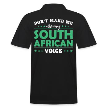 Don't let me use my South African voice - Men's Polo Shirt - black - Back - Kai (181cm)