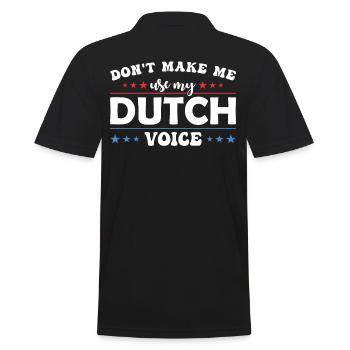 Ne me forcez pas à utiliser mon néerlandais - Polo Homme - noir - Dos - Kai (181cm)