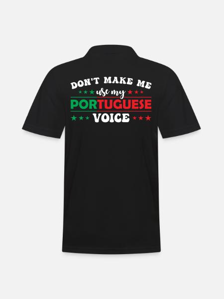 Ne me forcez pas à utiliser mon portugais - Polo Homme - noir
