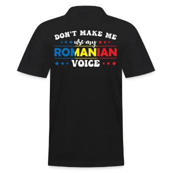Don't force me to use my Romanian voice - Men's Polo Shirt - black - Back - Kai (181cm)