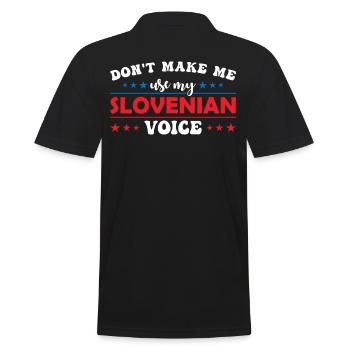 Ne me forcez pas à utiliser ma voix slovène - Polo Homme - noir - Dos - Kai (181cm)