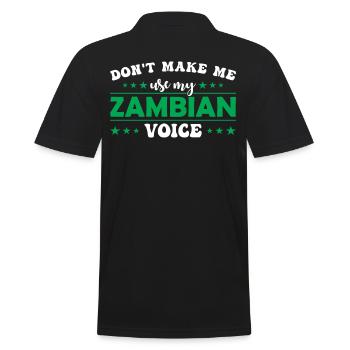 Don't let me use my Zambian voice - Men's Polo Shirt - black - Back - Kai (181cm)