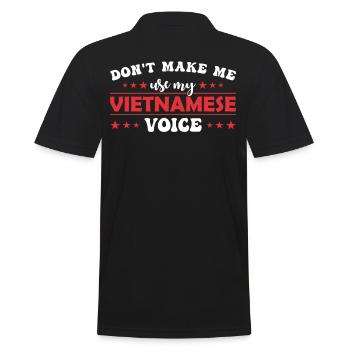 Don't force me to give my Vietnamese voice - Men's Polo Shirt - black - Back - Kai (181cm)