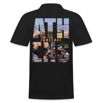 Athènes Grèce Souvenir - Polo Homme - noir - Dos - Kai (181cm)