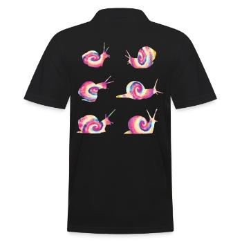 Schnecke DYE TIE Vintage Schnecken - Männer Poloshirt - Schwarz - Hinten - Kai (181cm)