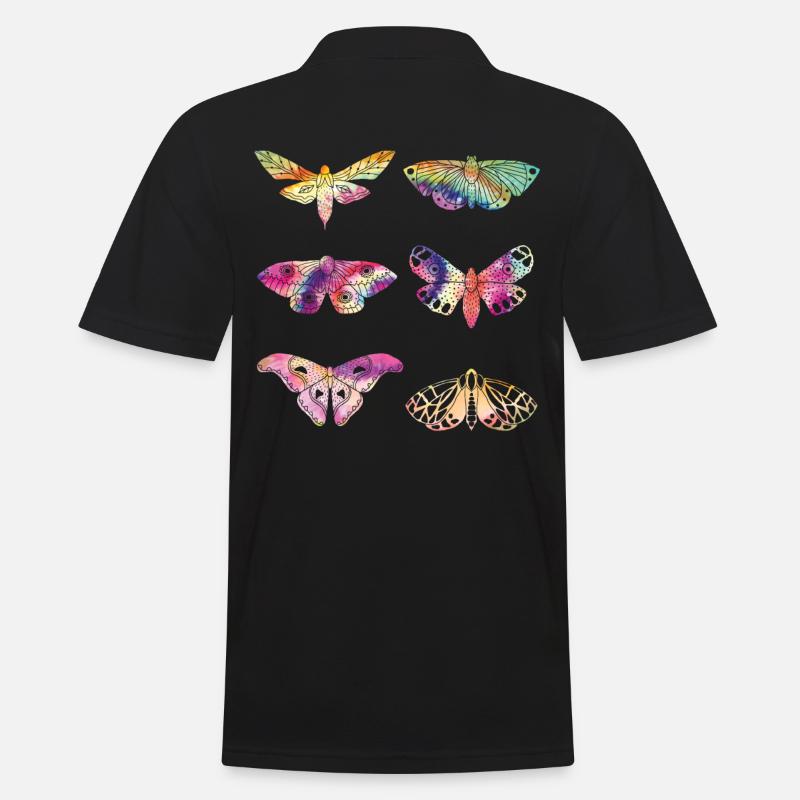 Motte TIE DYE Vintage Motten - Männer Poloshirt - Schwarz