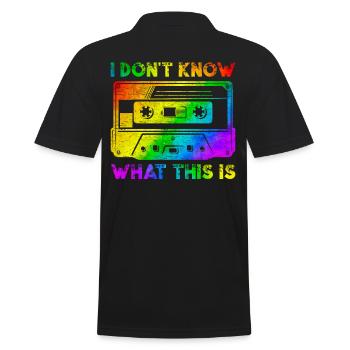 Kassette Retro Vintage 70er 80er 90er Jahre - Männer Poloshirt - Schwarz - Hinten - Kai (181cm)